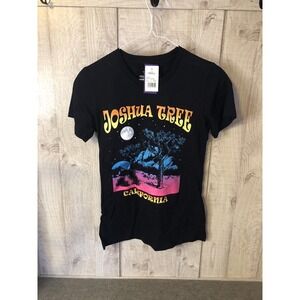 Joshua Tree California Graphic T-Shirt Mens Small Black Cotton Short Sleeve